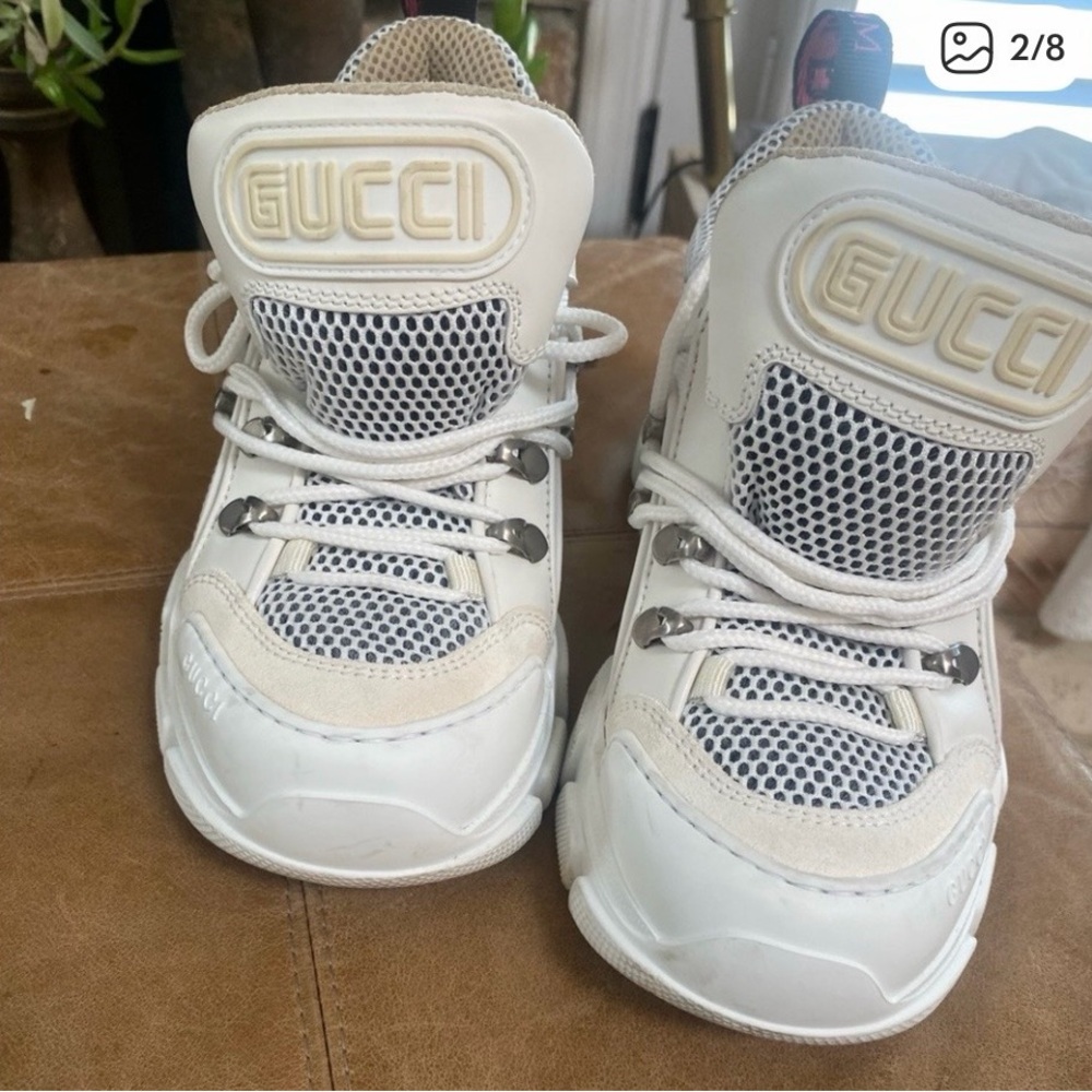 Gucci Women's Cream and White Sneakers